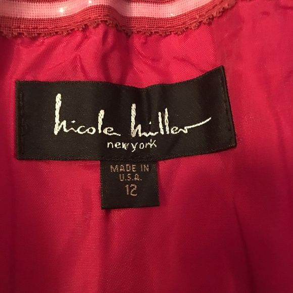 Nicole Miller Lace Up Strapless Dress Sz 12 - Picture 3 of 4